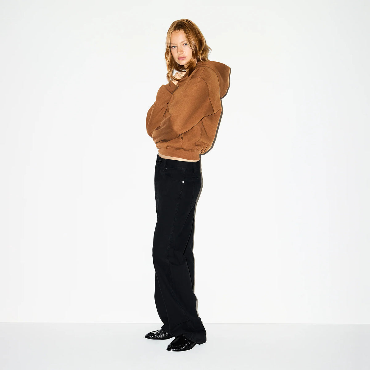 COTTON FLEECE HOODIE | BISON