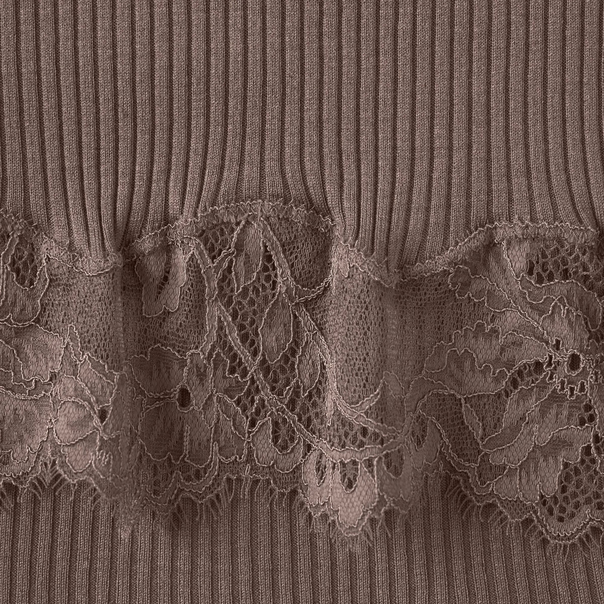 RIB KNIT LACE CAMI | AMETHYST