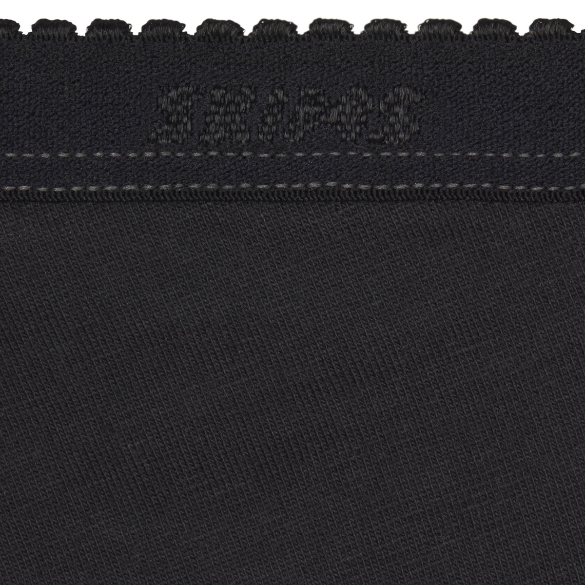 LIGHTWEIGHT COTTON LOGO PICOT HIPSTER | SOOT