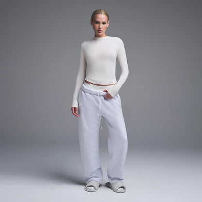 COTTON JERSEY LONG SLEEVE T-SHIRT | MARBLE