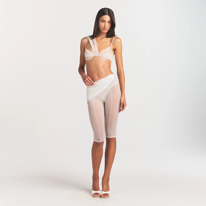 ULTRA FINE MESH DRAPED CAPRI | IVORY