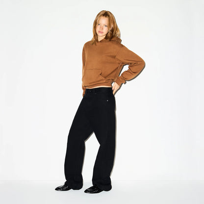 COTTON FLEECE HOODIE | BISON