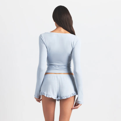 SKIMS SLEEP SCOOP NECK SLEEP SET | ZEN BLUE
