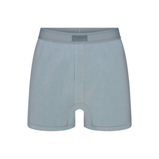 SKIMS COTTON MENS KNIT BOXER | SKY