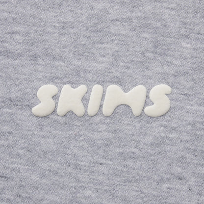 COTTON FLEECE JOGGER WITH EMBOSSED LOGO | HEATHER GREY