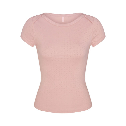 HEAVY POINTELLE BOATNECK TEE | MORGANITE