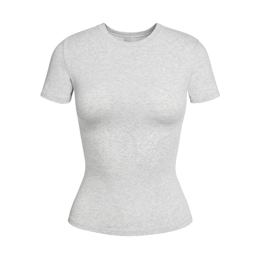 COTTON JERSEY T-SHIRT | LIGHT HEATHER GREY