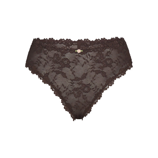 STRETCH LACE BRIEF | ESPRESSO