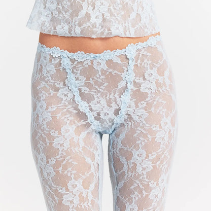 STRETCH LACE CAPRI | POWDER BLUE