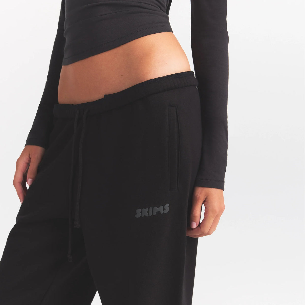 COTTON FLEECE JOGGER WITH EMBOSSED LOGO | ONYX