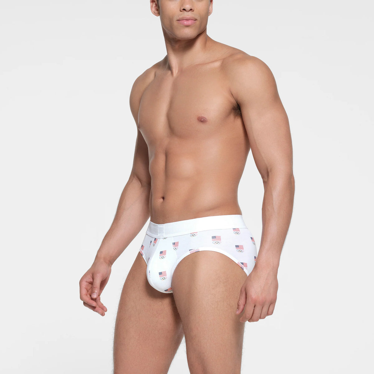 SKIMS FOR TEAM USA SKIMS COTTON MENS OLYMPIC BRIEF | WHITE