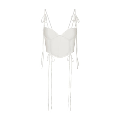 ULTRA FINE MESH BOW CORSET | IVORY