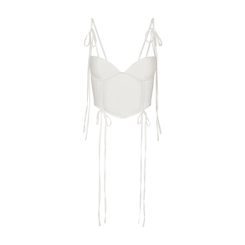 ULTRA FINE MESH BOW CORSET | IVORY