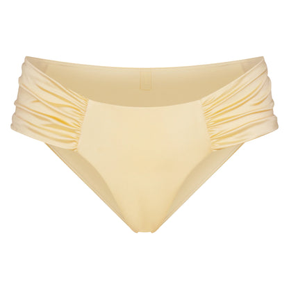 SATIN SWIM RUCHED BIKINI BOTTOM | MARZIPAN