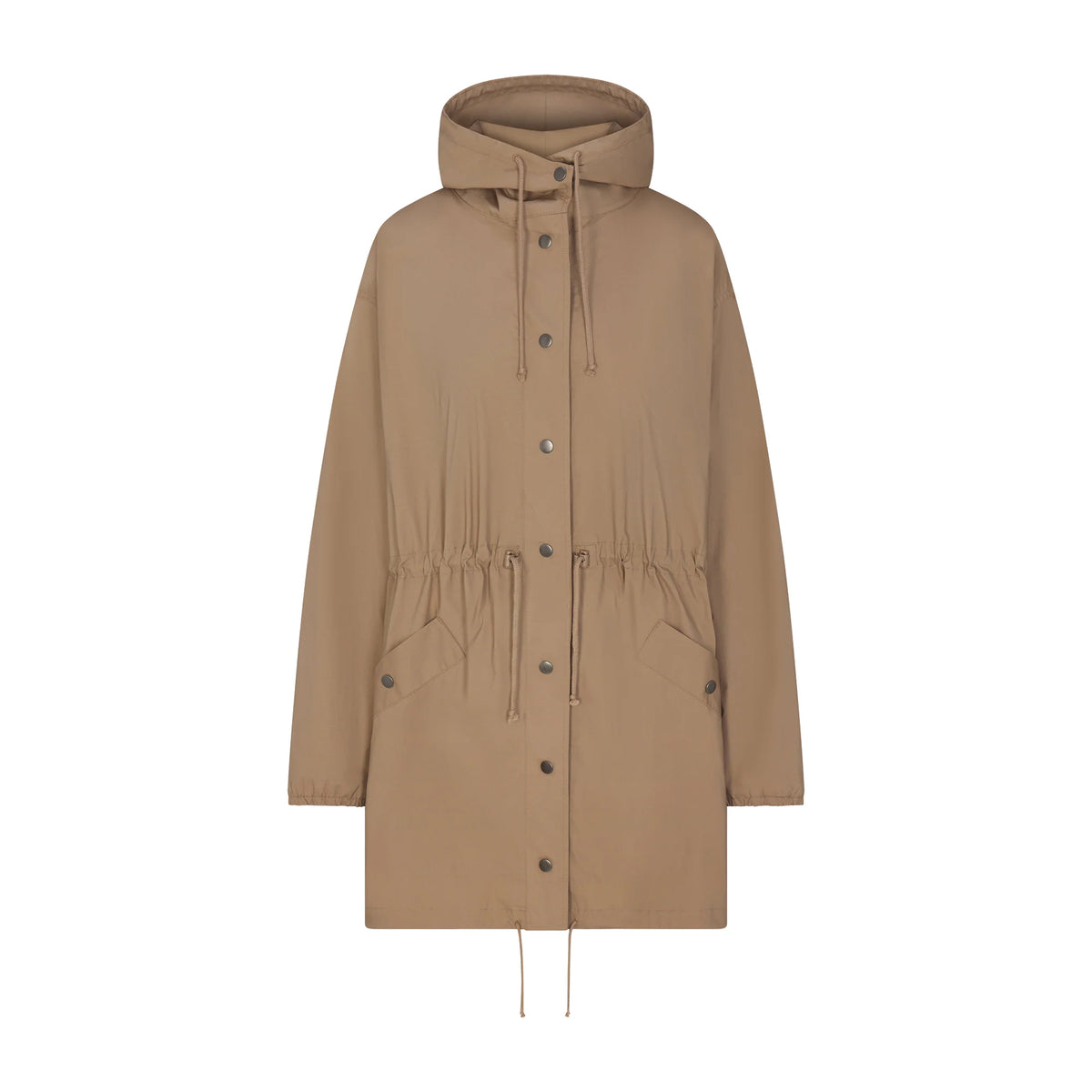 WOVEN COTTON OVERSIZED ANORAK | DESERT