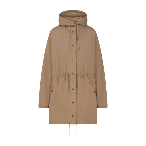 WOVEN COTTON OVERSIZED ANORAK | DESERT