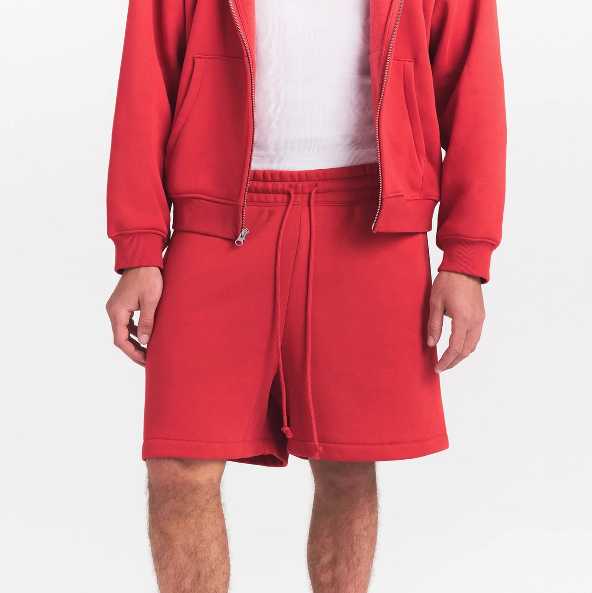 FLEECE LOUNGE MENS RELAXED SHORT | WASHED RED