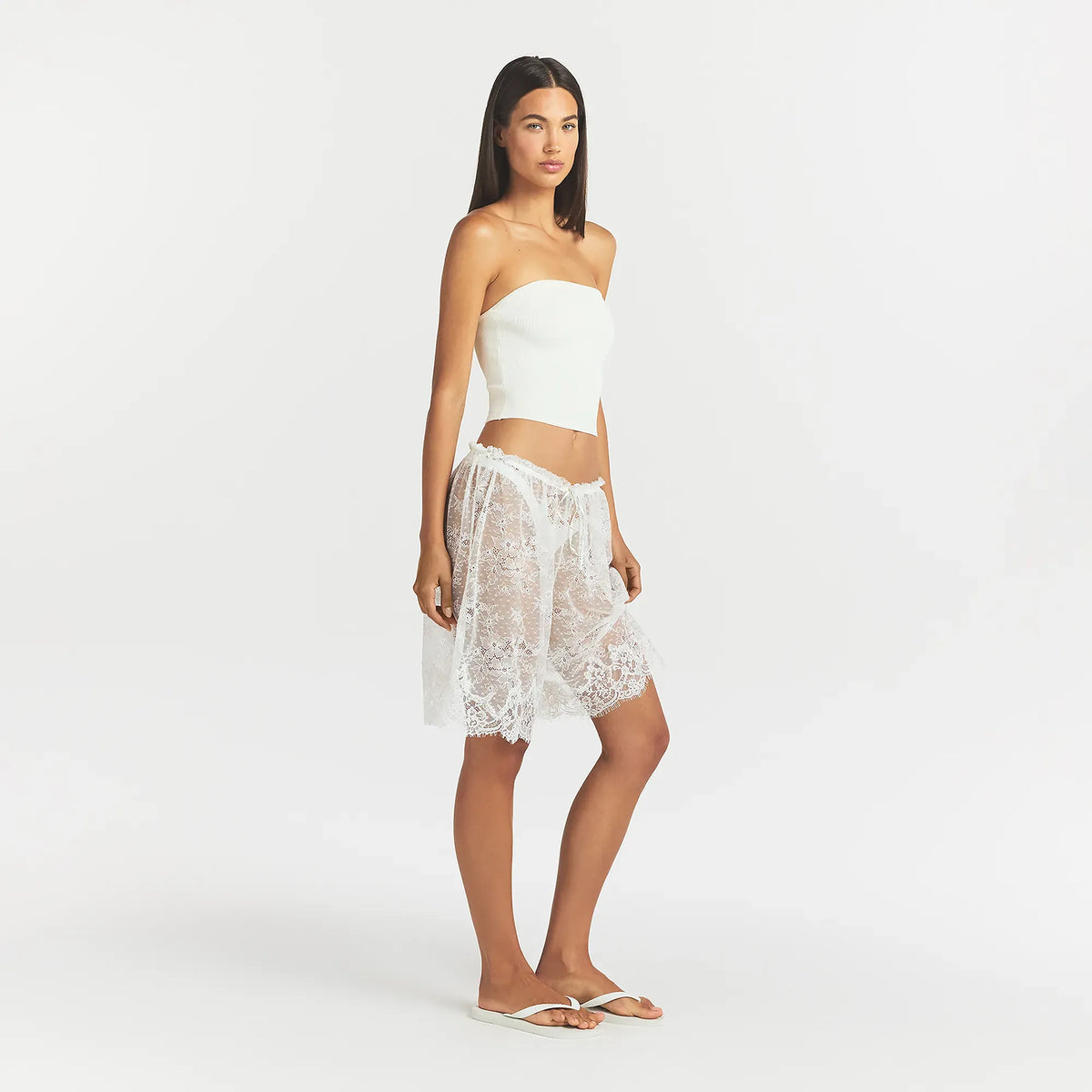 ULTRA FINE LACE LONG SHORT | MARBLE