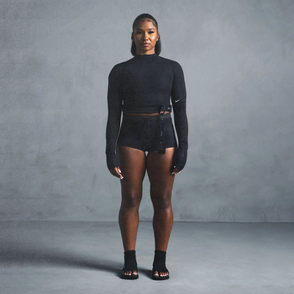NikeSKIMS SHINE DRAWCORD 2" SHORT | OBSIDIAN