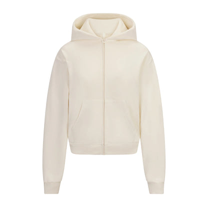 FRENCH TERRY ZIP UP HOODIE | ECRU