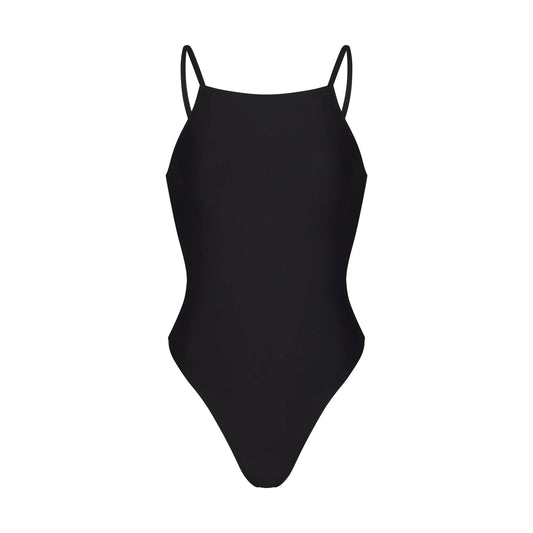 ICONIC SWIM HIGH NECK ONE PIECE | OBSIDIAN