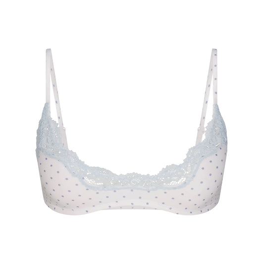 FITS EVERYBODY LACE SCOOP BRALETTE | SLATE PIN DOT PRINT