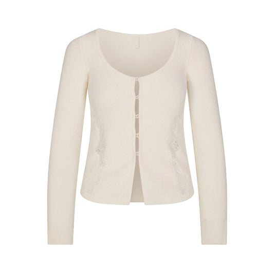 LACE KNIT LONG SLEEVE CARDIGAN | SUGAR