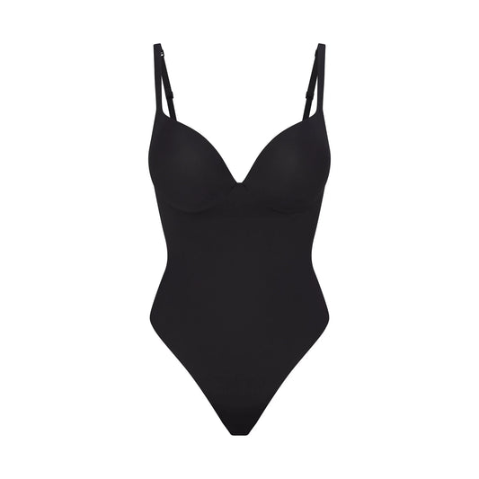 SKIMS ULTIMATE BODY PUSH-UP THONG BODYSUIT | ONYX