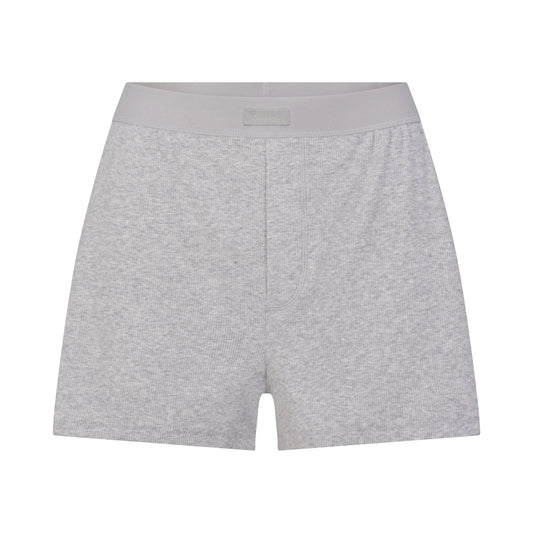 COTTON RIB LOOSE BOXER | LIGHT HEATHER GREY