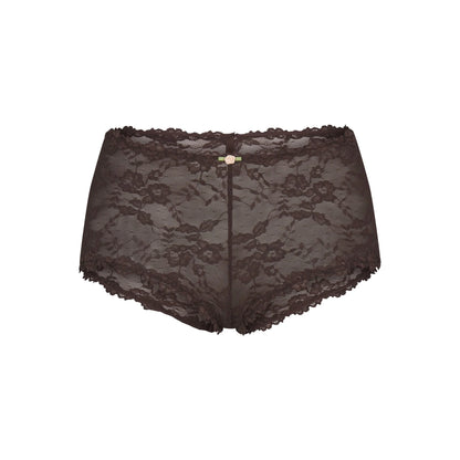 STRETCH LACE BOY SHORT | ESPRESSO