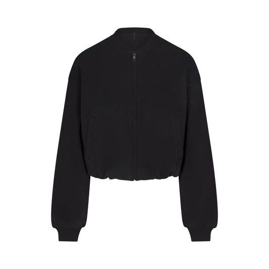 COTTON FLEECE BOMBER JACKET | ONYX