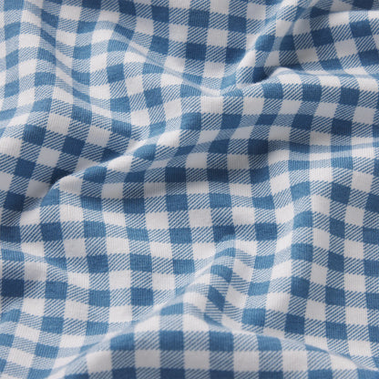 LIGHTWEIGHT COTTON LOGO PICOT SCOOP BRALETTE | ARCTIC GINGHAM