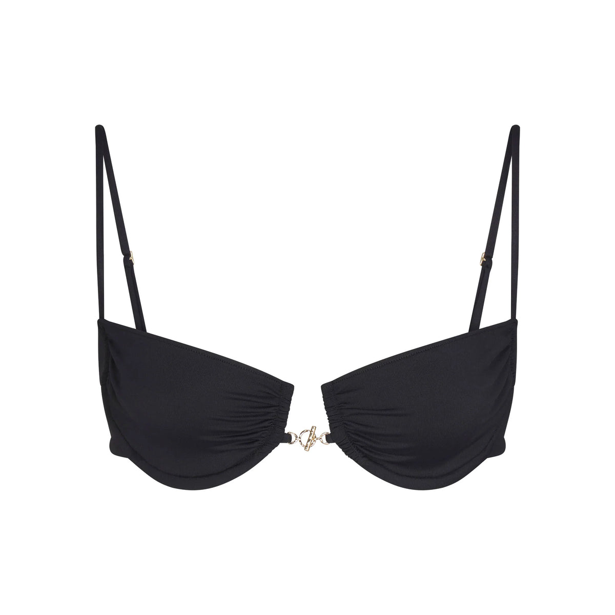 ICONIC SWIM HARDWARE UNDERWIRE BIKINI TOP | OBSIDIAN