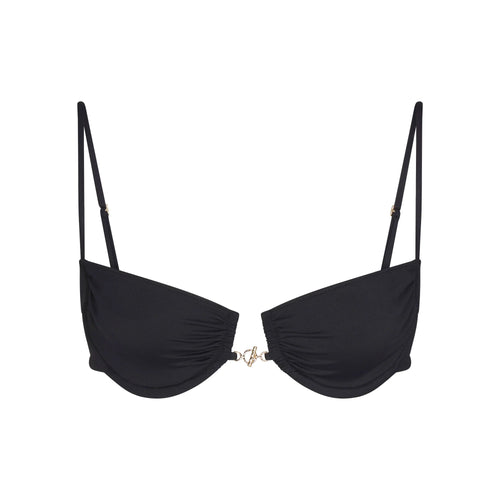 ICONIC SWIM HARDWARE UNDERWIRE BIKINI TOP | OBSIDIAN