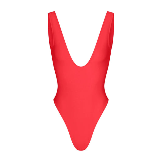ICONIC SWIM PLUNGE ONE PIECE | CARMINE
