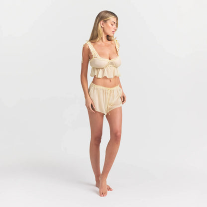 SKIMS ROMANCE BABYDOLL AND SHORT SET | BUTTER