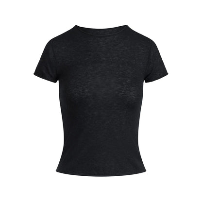 FEATHERWEIGHT CASHMERE TEE | ONYX