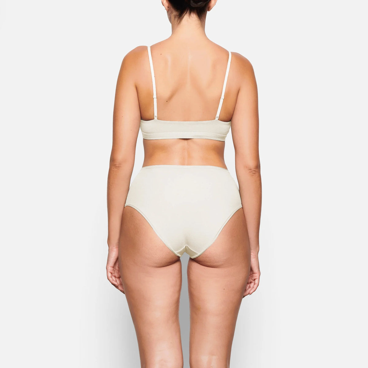 COTTON JERSEY SCOOP BRALETTE | BONE