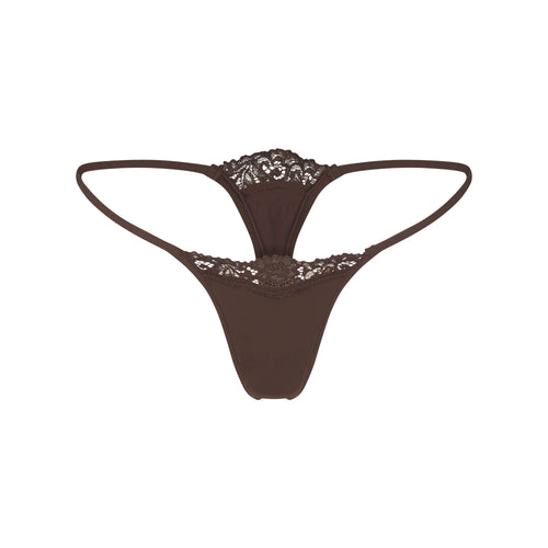 FITS EVERYBODY LACE STRING THONG | ESPRESSO