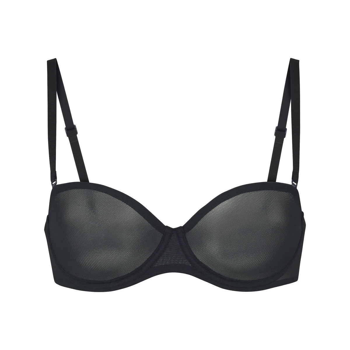ULTRA FINE MESH STRAPLESS BRA | ONYX
