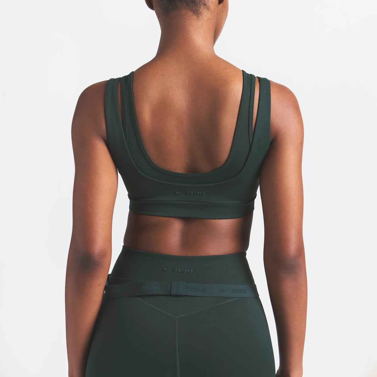 NikeSKIMS MATTE DOUBLE STRAP SCOOP BRA | DARK TEAL