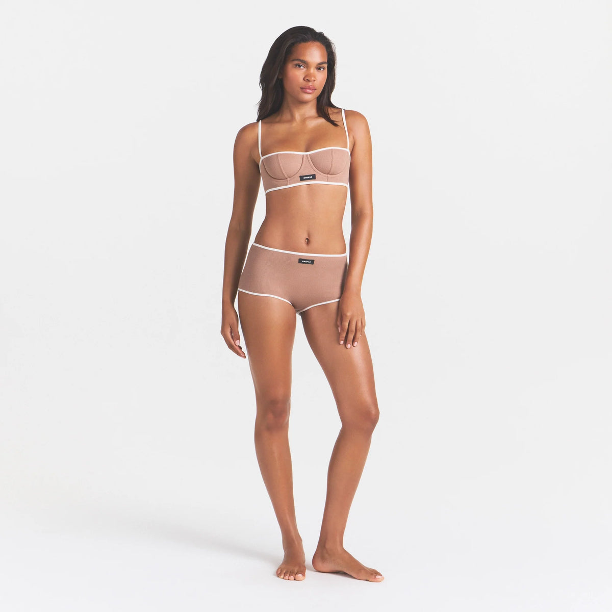 COTTON RIB BALCONETTE BRA | SIENNA CONTRAST