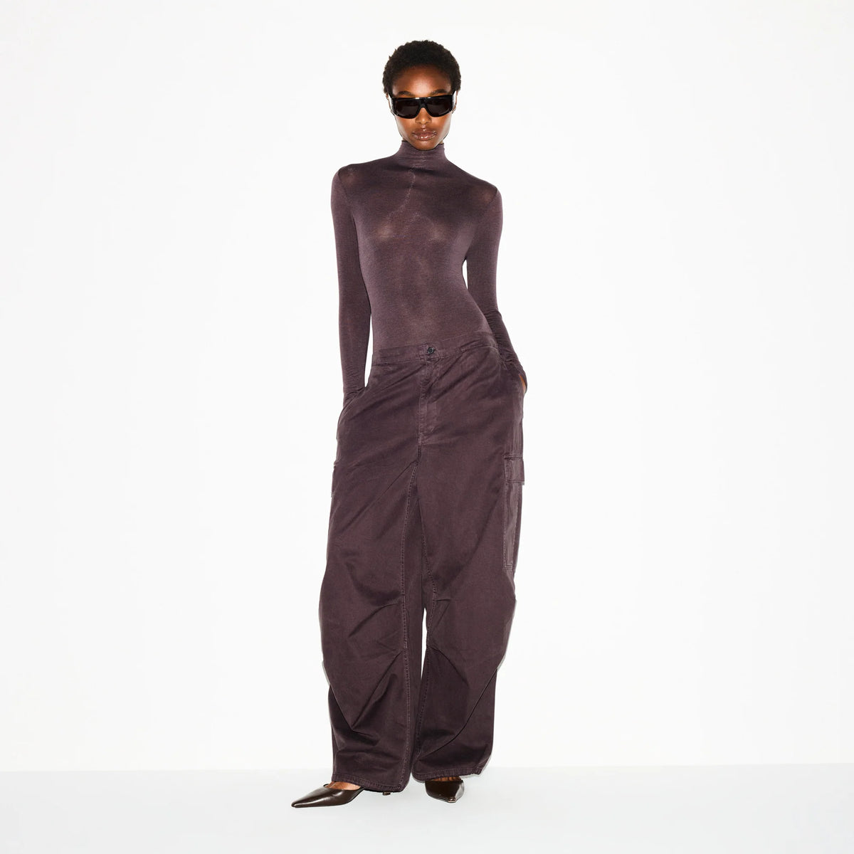 SHEER MODAL LONG SLEEVE TURTLENECK BODYSUIT | PHOENIX
