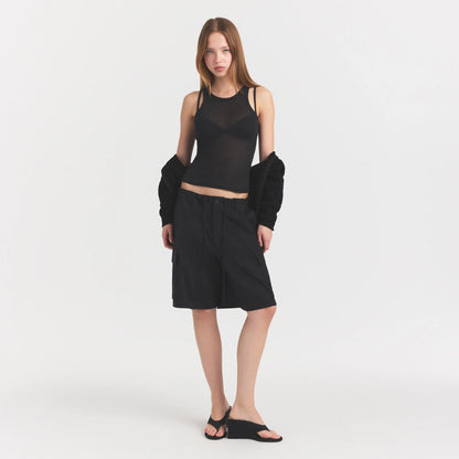 WOVEN COTTON OVERSIZED CARGO SHORT | ONYX