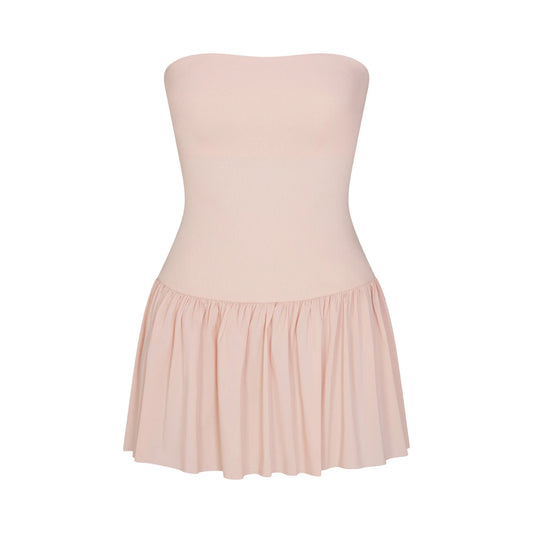 POPLIN APPAREL MINI TUBE DRESS | DUSTY PINK