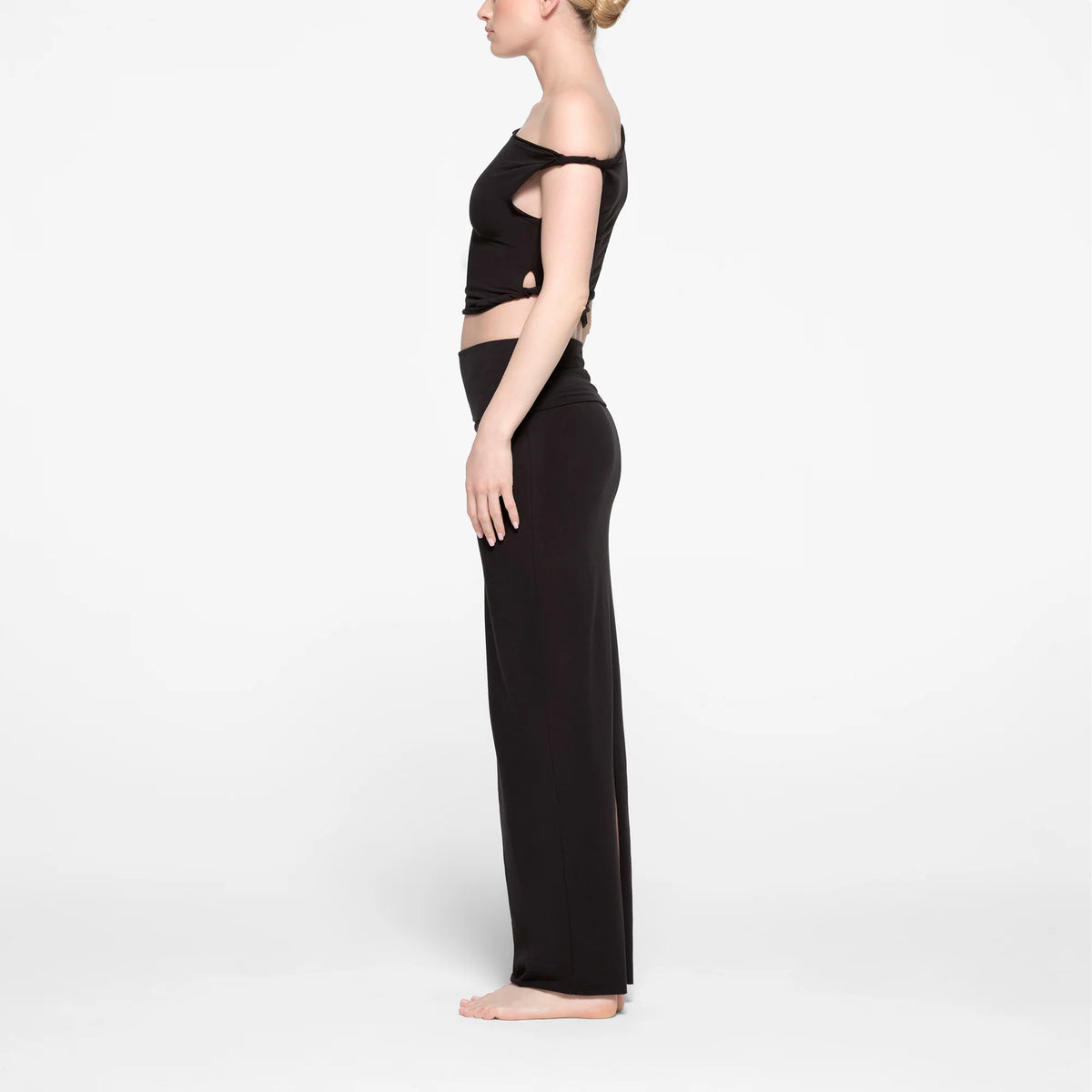 COTTON JERSEY FOLDOVER SKIRT | SOOT