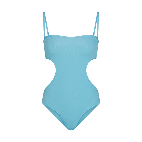 COTTON RIB CUT OUT BODYSUIT | WATER