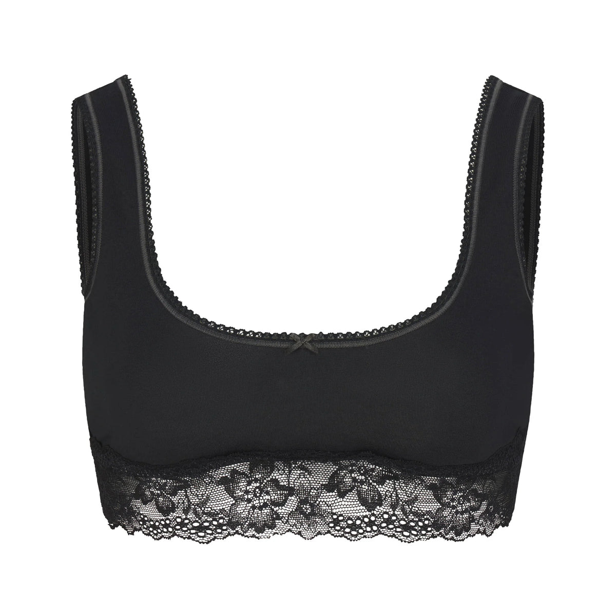 LIGHTWEIGHT COTTON LACE SCOOP BRALETTE | SOOT TONAL