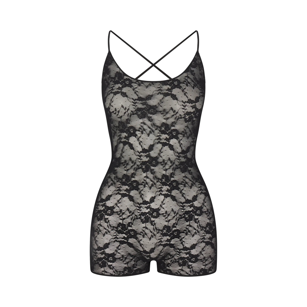 STRETCH LACE LOW BACK ONESIE | SOOT