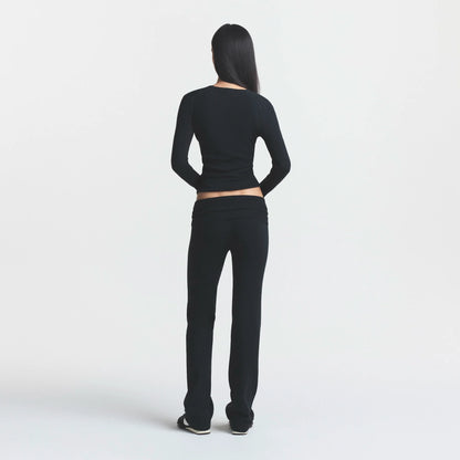 ESSENTIAL KNIT FOLDOVER PANT | ONYX
